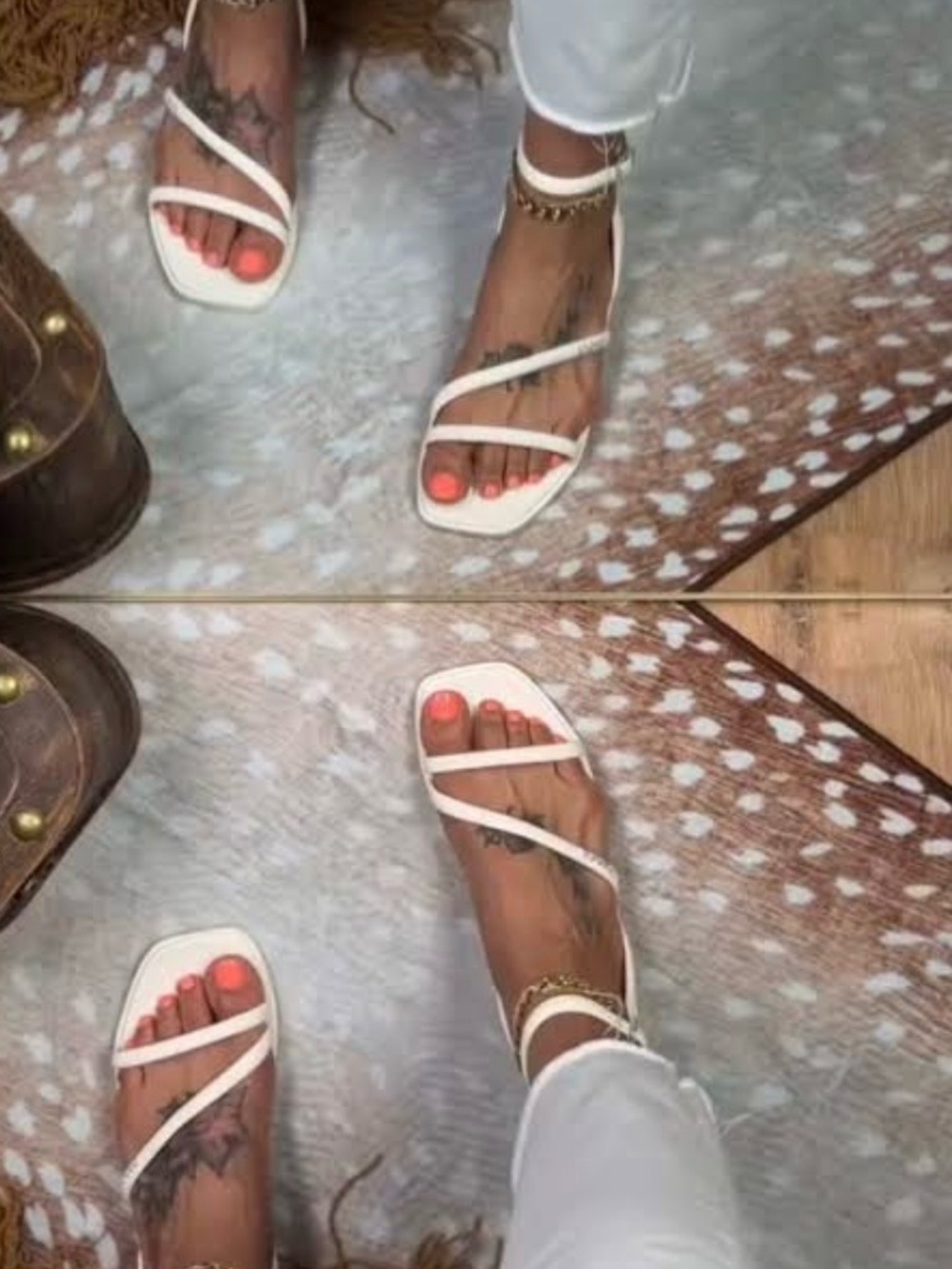 CROCS Miami Ankle Strap Sandals in the color Chalk